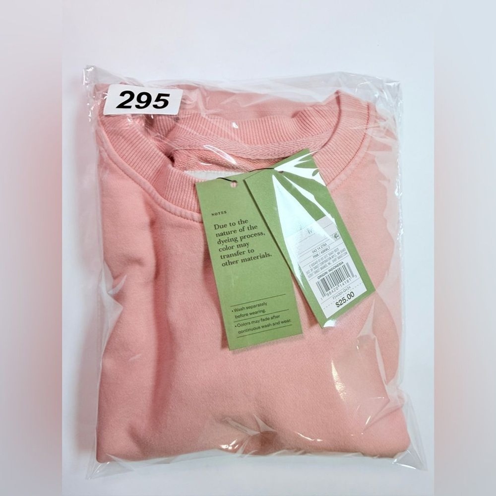 Goodfellow & Co Womens M Light Pink Rose Crewneck Sweatshirt Cotton Scandigirl - Picture 7 of 7
